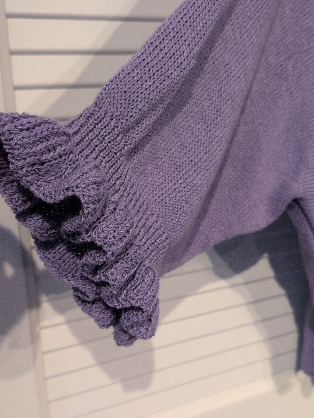 C. Constantia Made In Italy Lavender Knit Sweater with Floral Accent NWT - Picture 5 of 6